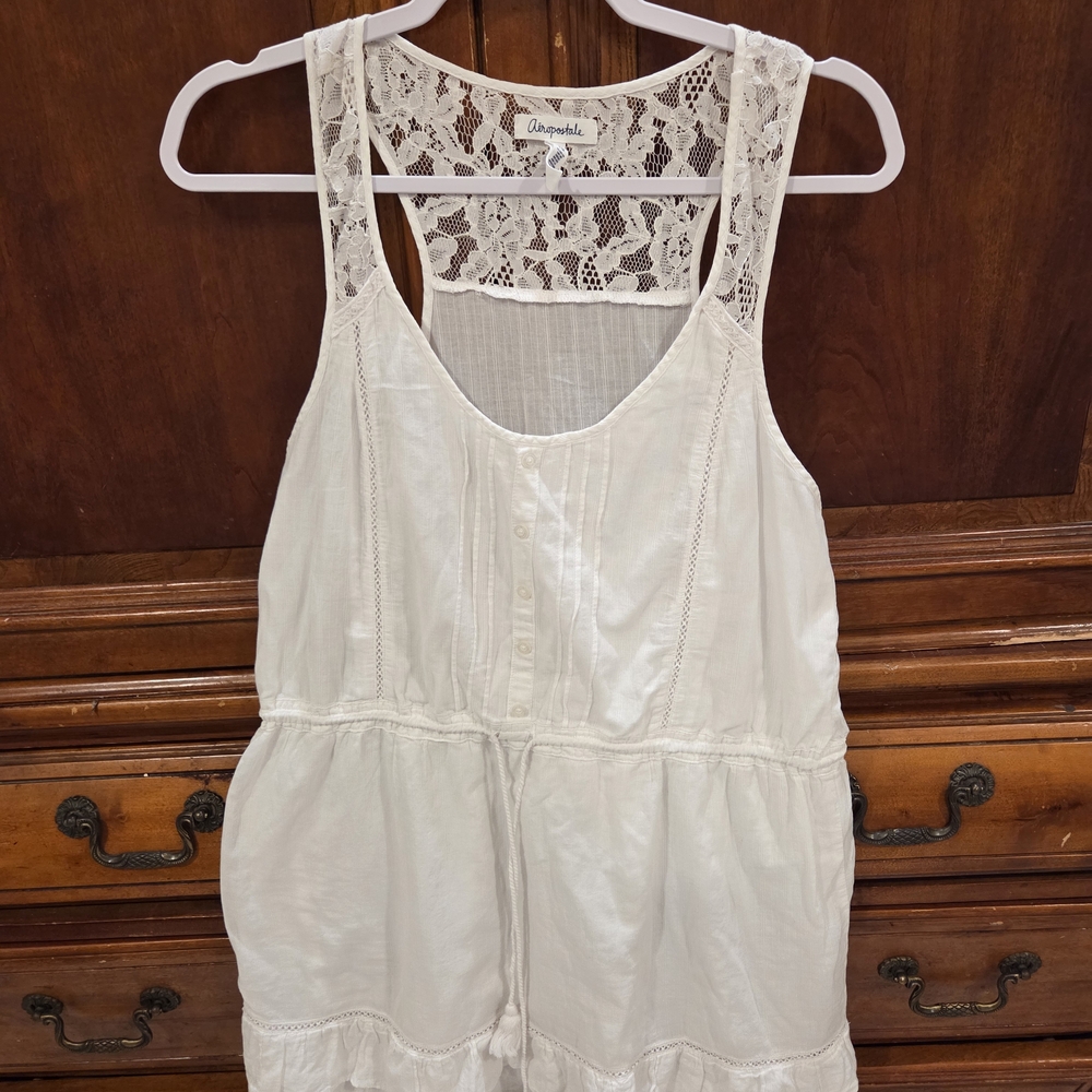 Aeropostale Cream Lace Trim Chemise